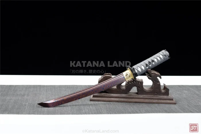 Damascus Steel Katana Sword with Elegant Plum Blossom Design