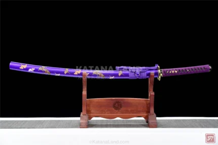 Tsuki no Tachisamurai katana with Damascus steel blade