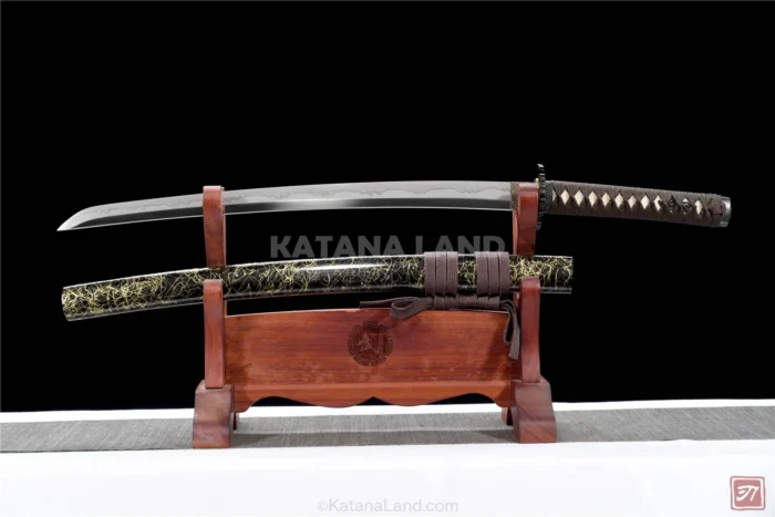 Black Samurai Katana Featuring Hamon