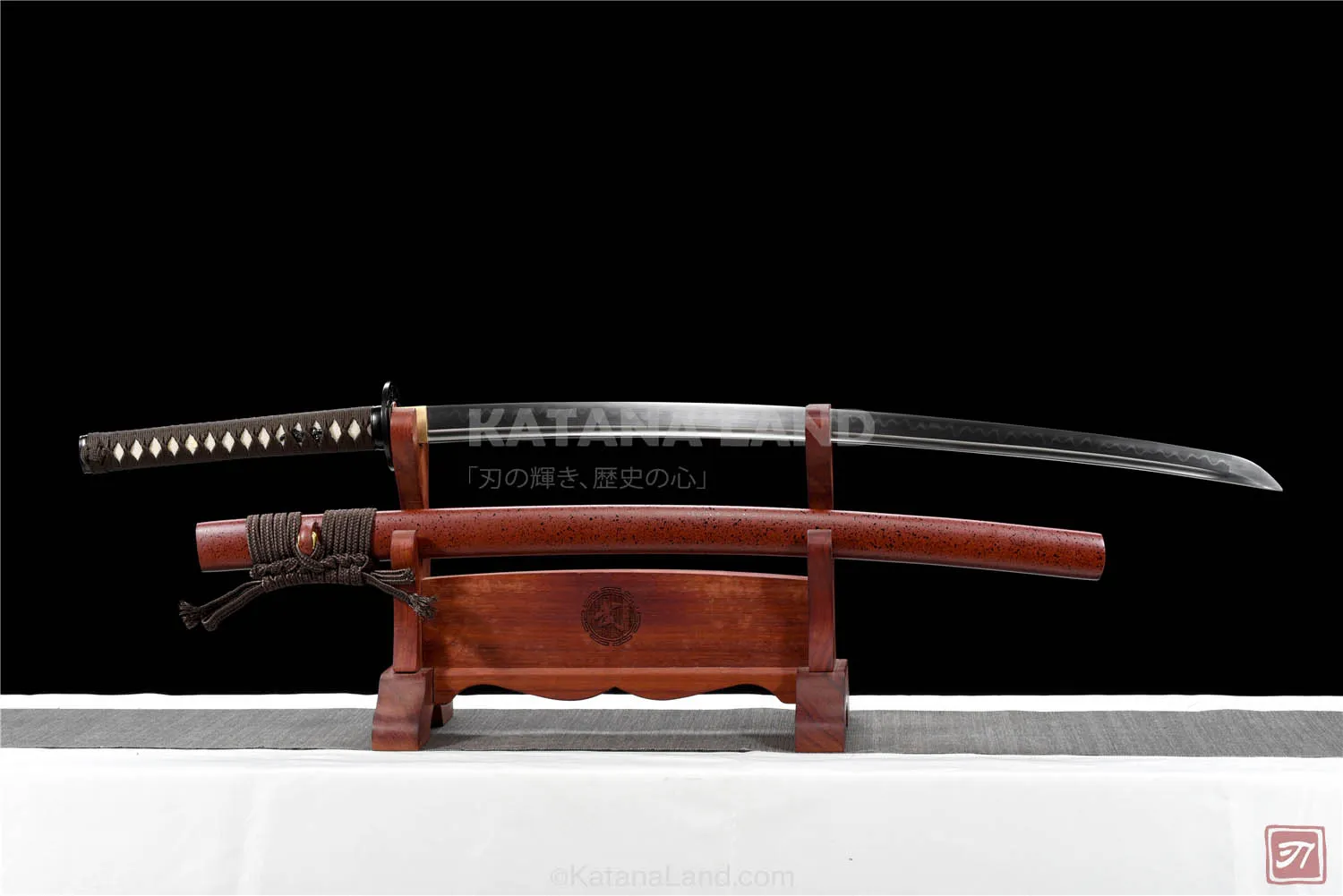 Red Samurai Katana with BO-HI and Hamon