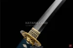 Damascus steel katana with intricate design