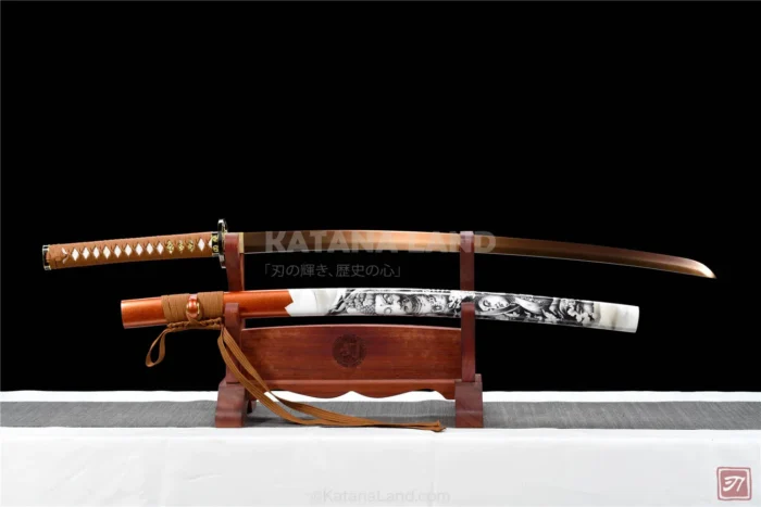 White Samurai Katana with Spring Steel