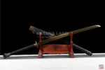 Elegant Black Katana with BO-HI Design