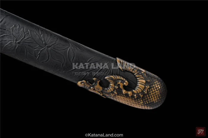 Exquisite Golden Dragon Sparrow Katana for Display