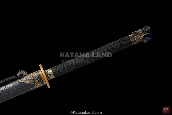 Handcrafted Golden Dragon Sparrow Samurai Sword