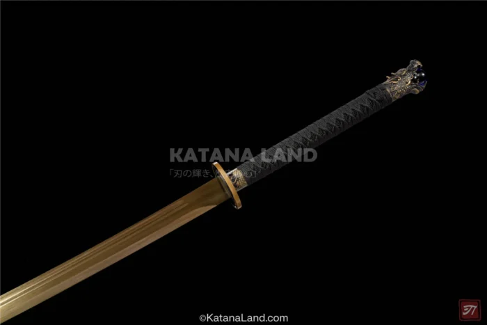 Striking Black Color Golden Dragon Sparrow Katana