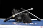 Elegant Kurotama Black Katana with Unique Hamon