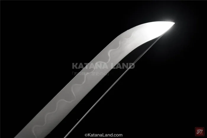 Stylish Black Katana with Traditional Hamon Design