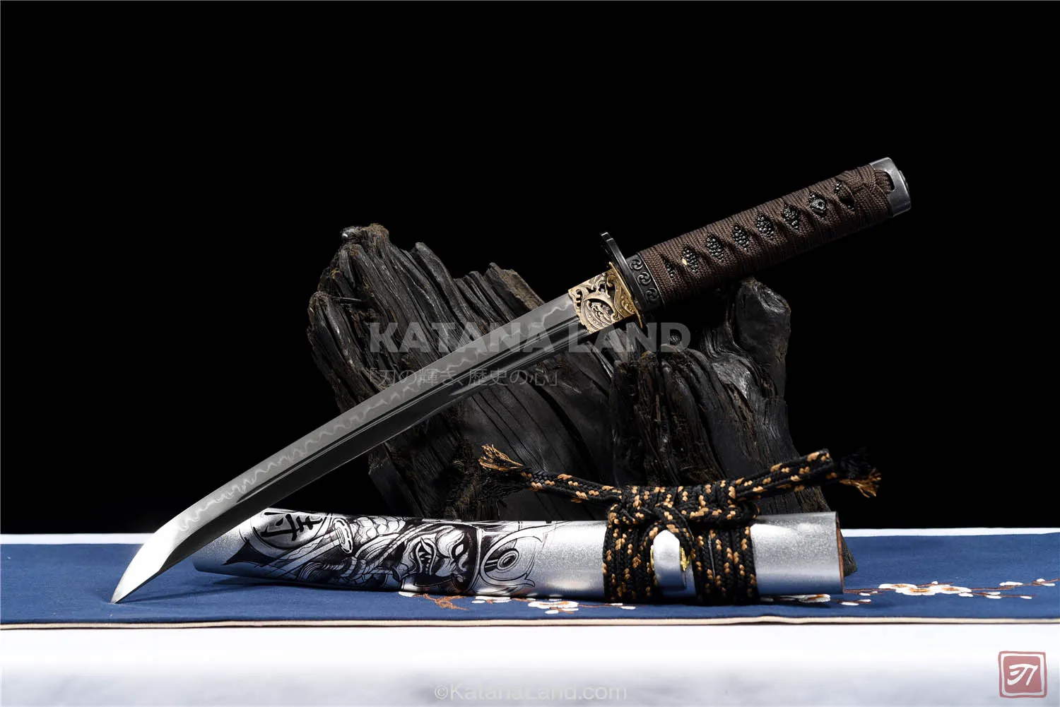 Silver Samurai Katana with BO-HI Design