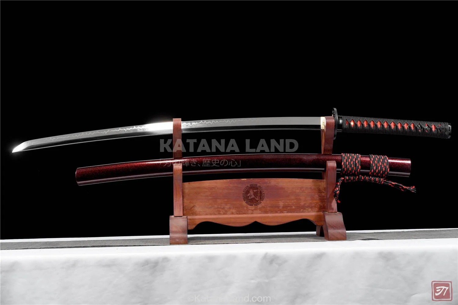 Black Samurai Katana with Hamon