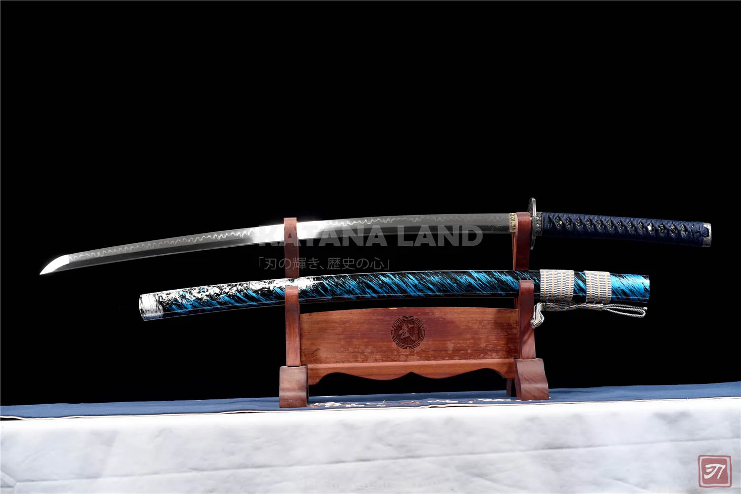 Blue Hamon katana sword