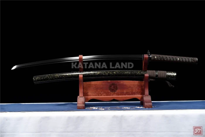 Black Samurai Katana with BO-HI Design
