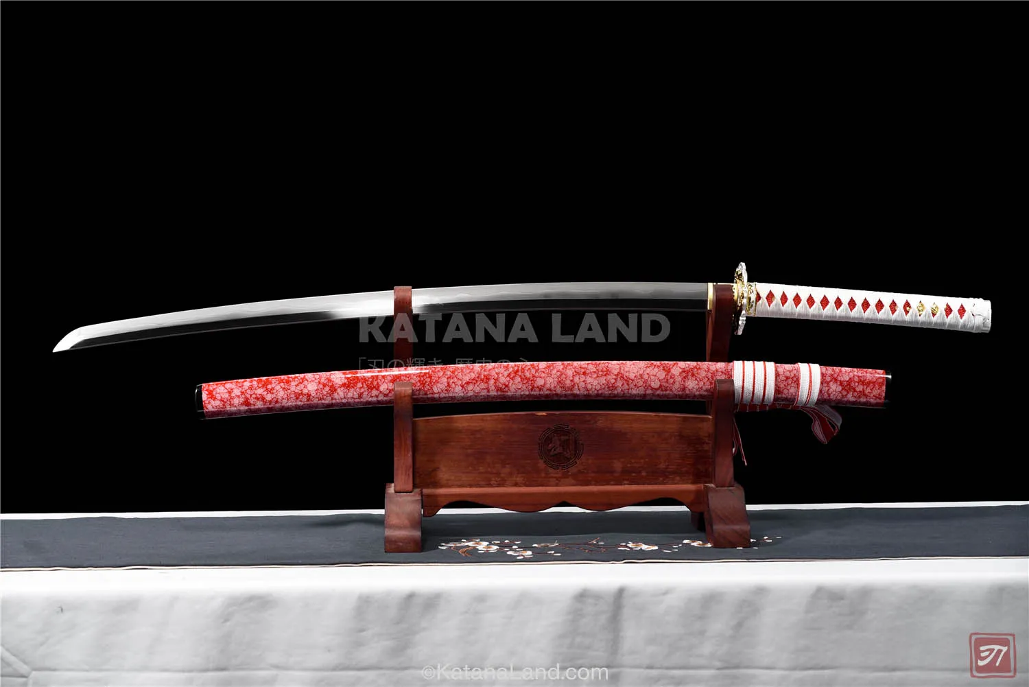 Red Samurai Katana Featuring Hamon