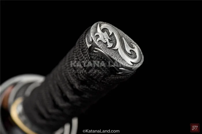 Authentic samurai katana with intricate blade details and colors