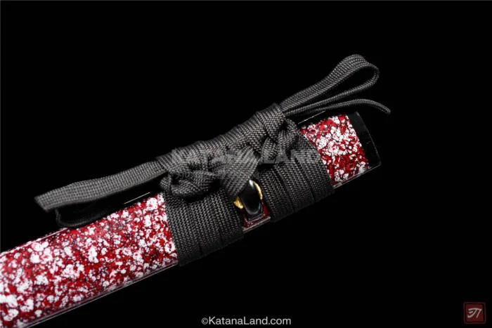 Exquisite samurai katana showcasing red color and T10 material