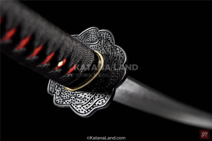 Traditional red samurai katana