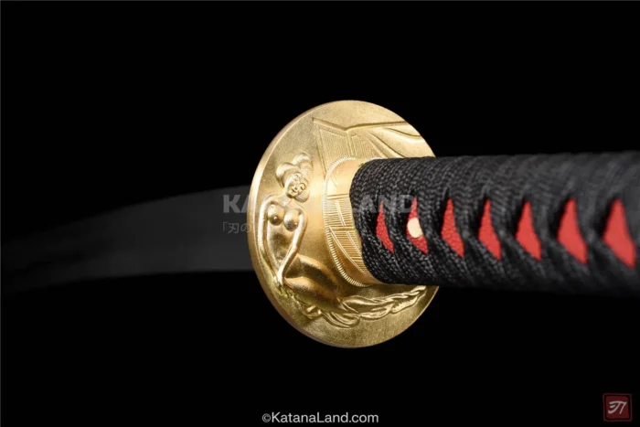 Masterfully crafted Damascus katana for display