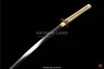 Elegant green katana with Hamon finish