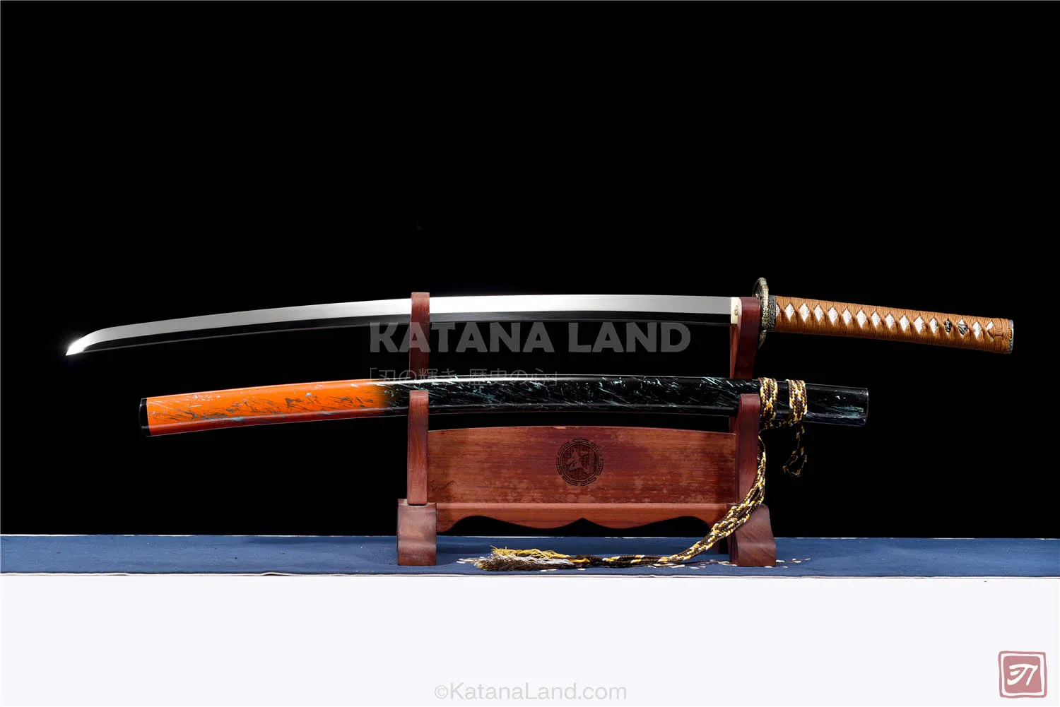 Orange Samurai Katana with Mirror Finish