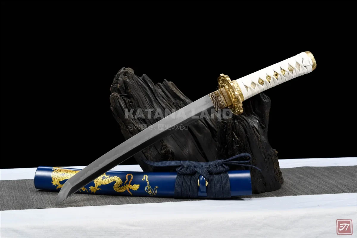 Purple katana sword featuring Hamon