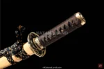 Yellow Damascus steel katana for martial arts