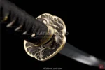 Damascus steel katana inspired by Japanese samurai tradition