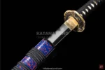 Eye-catching purple katana swords for display