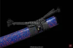 Masterfully crafted Damascus steel katana in purple