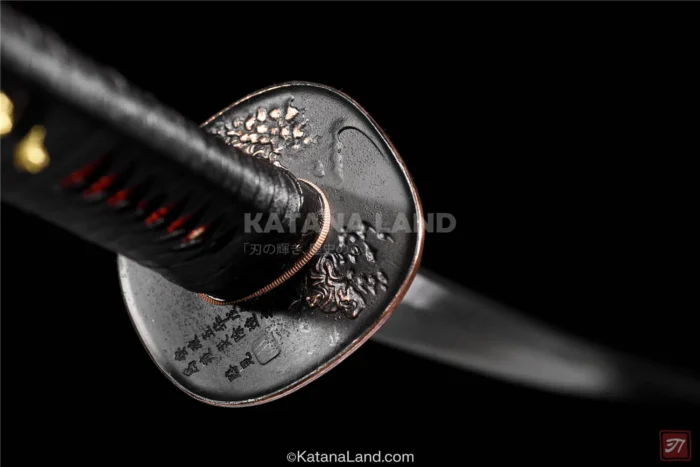 Damascus steel Ink Scar Katana for collectors
