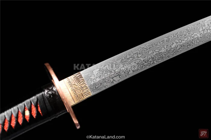 Elegant Black Samurai Katana with Hamon