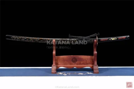 Ink Scar Katana with Damascus steel blade