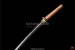 Sleek Black Katana with Distinctive Hamon