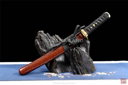 Akagashira Katana with Damascus steel blade