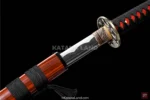 BO-HI adorned red katana, perfect for enthusiasts