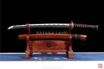 Red katana sword featuring BO-HI design