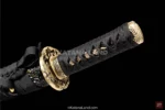 Handcrafted black katana with intricate details