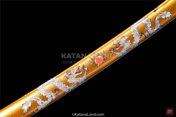 Stunning Gold Katana Sword with Unique Features