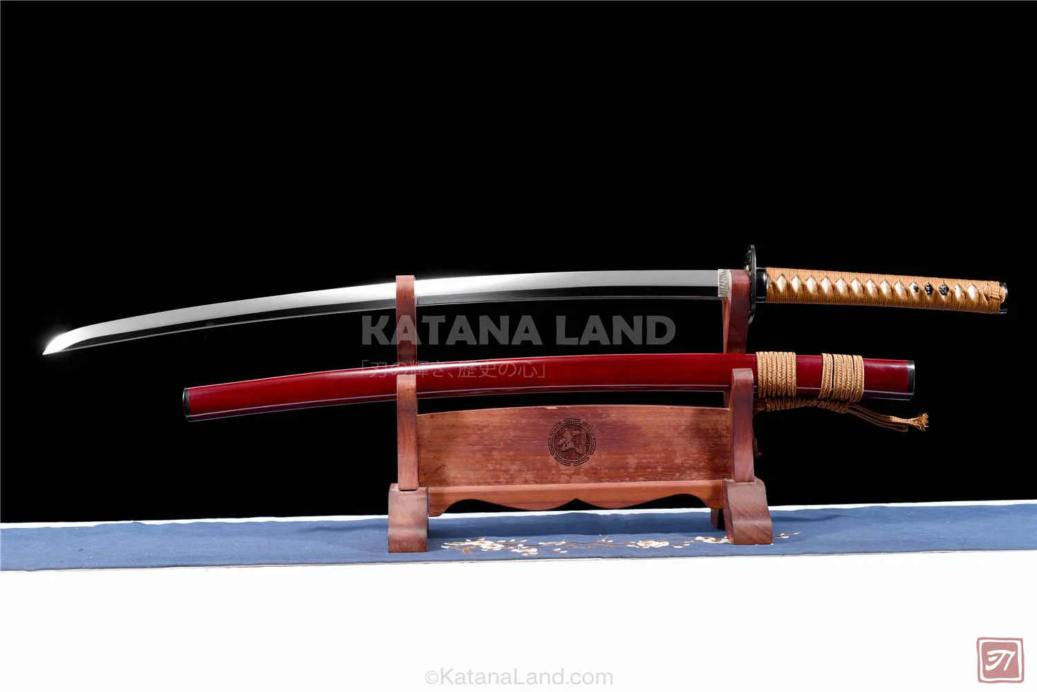 Red Samurai Katana with Mirror Finish