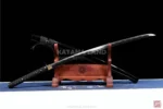 Elegant Black Katana Sword with Unique Features