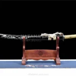 Lion Dance Peony Katana with Damascus Steel Blade