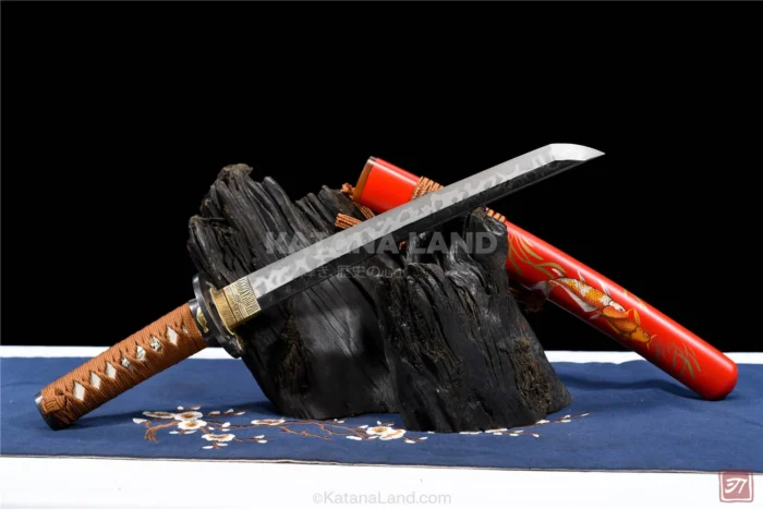 Stunning red hamon katana sword for display