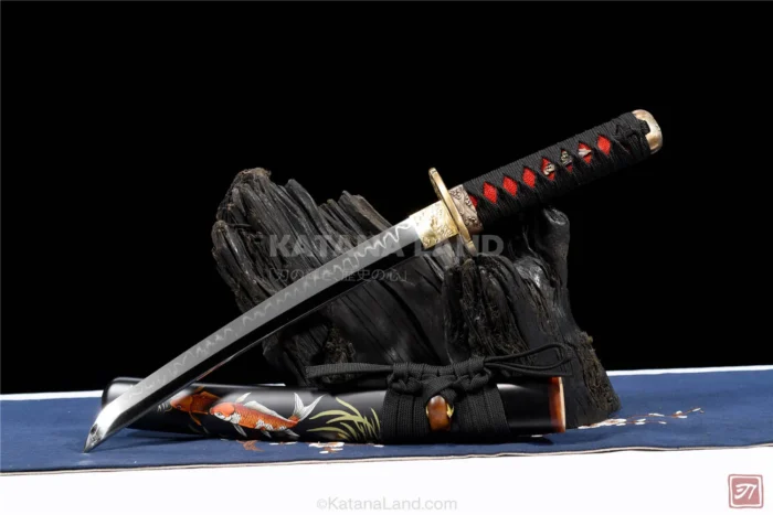 Black Samurai Katana with Hamon Pattern