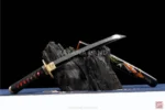 Elegant Black Katana with Authentic Hamon