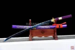 Blue Samurai Katana with Hamon Design