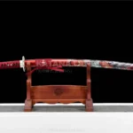 Silver Serpent Dance Katana with Red Blade