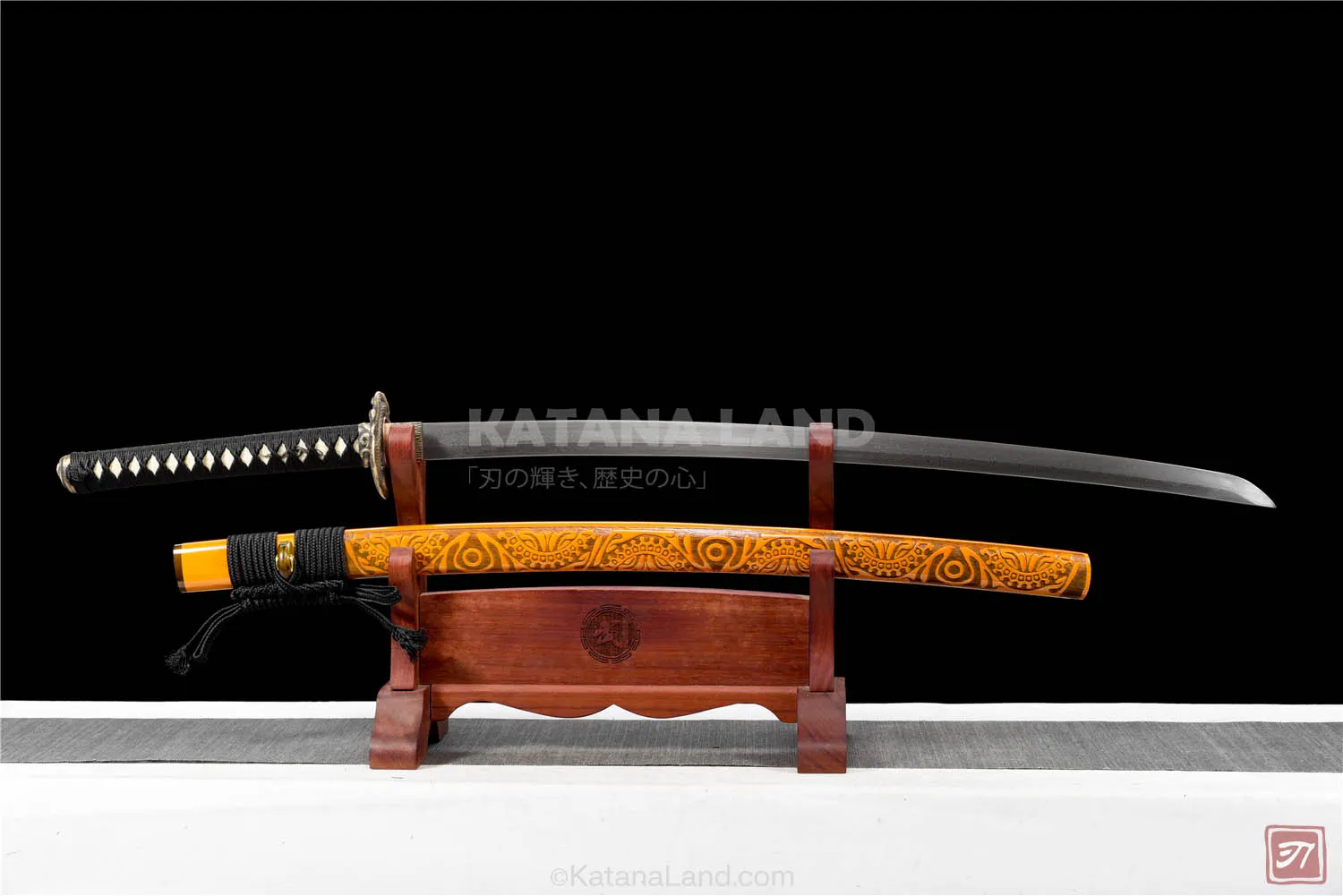 Orange hamon katana sword for collectors