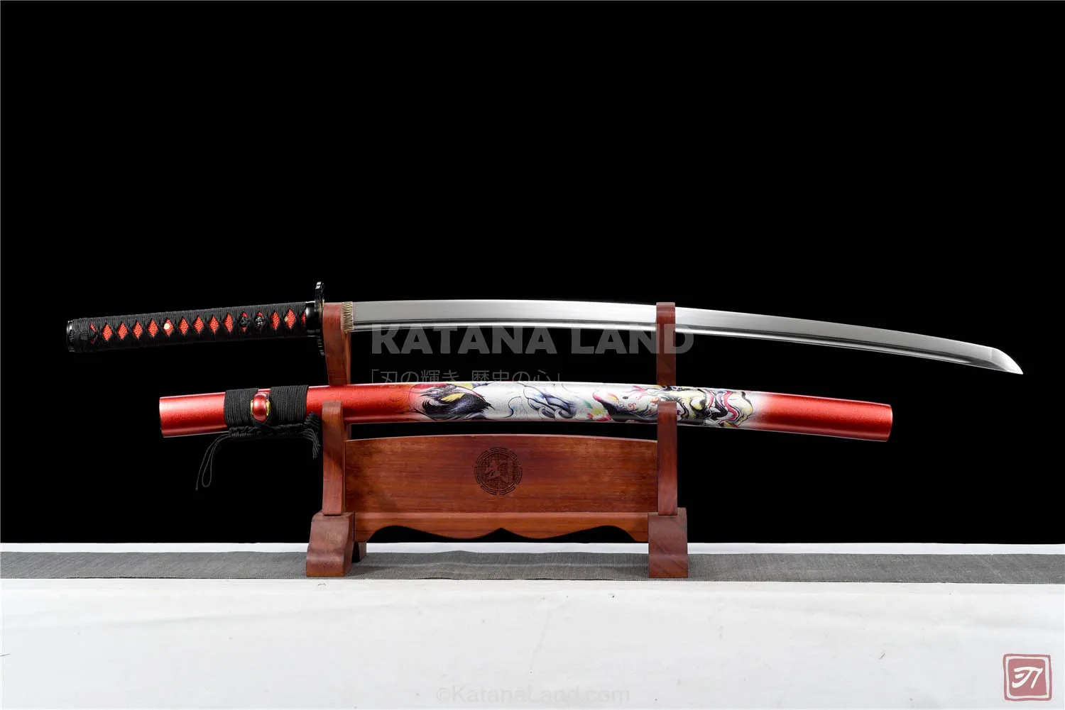 Silver Samurai Katana with BO-HI Design