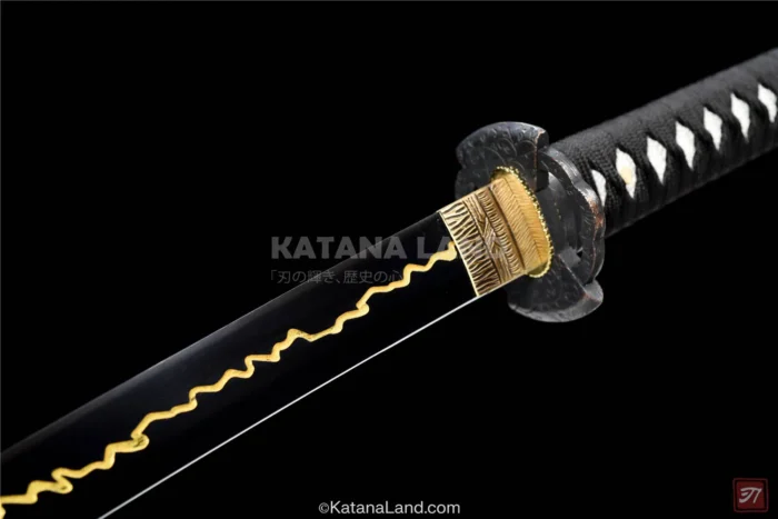 Black Blade Katana with Traditional Hamon