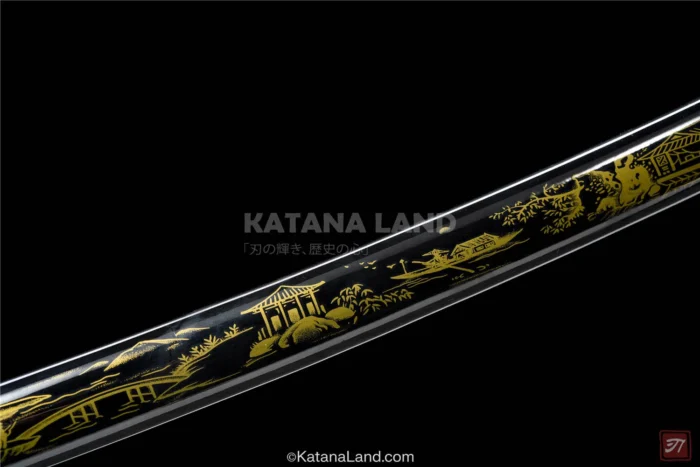 Stunning Black Hamon Katana Sword