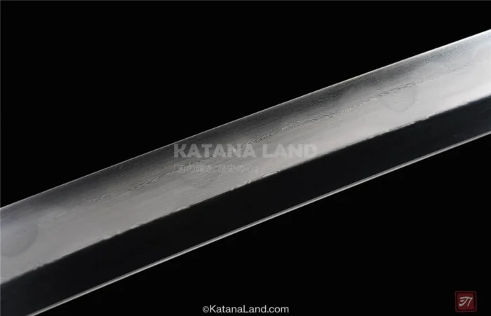 Elegant Black Katana with Unique Hamon Pattern